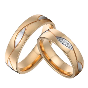 оригинални брачни халки за мъже и жени, двойки, влюбените, на нато, годишнина, 14 K, роуз злато, пръстен от неръждаема стомана, бижута