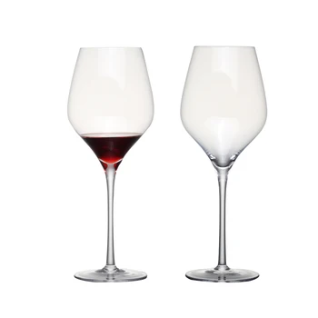 Комплект от 2 Кристални чаши за Червено и бяло вино обем 20 грама, не съдържат олово, за Коледното парти Приятелите 600 мл